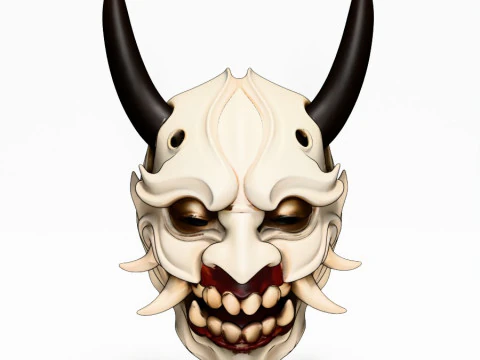 3D Printing Japanese White Fang Oni Beast Hannya Nipponese toy 3D Model