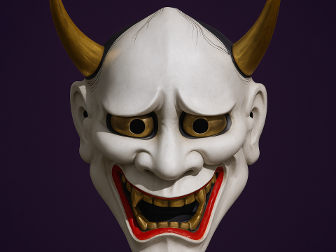 3D Printing Japanese Hannya Painful Laugh Nipponese toy 3D Model