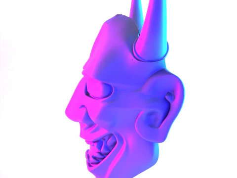 3D Printing Japanese Hannya Painful Laugh Nipponese toy 3D Model