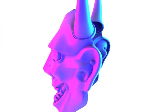 3D Printing Japanese Hannya Painful Laugh Nipponese toy 3D 모델