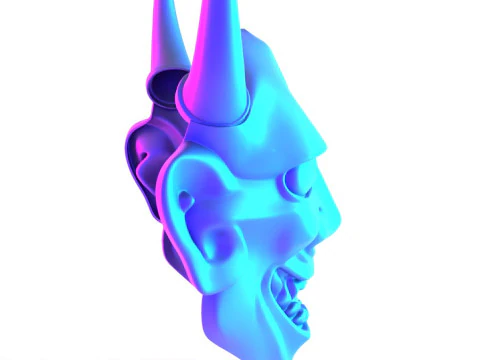 3D Printing Japanese Hannya Painful Laugh Nipponese toy 3D Model
