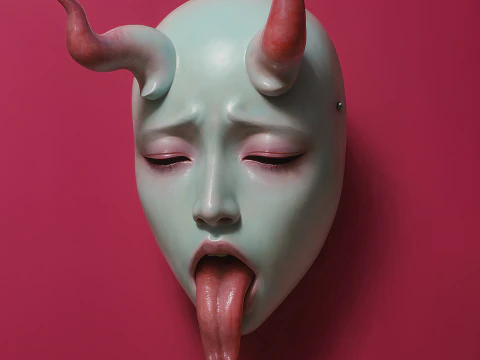 3D 프린팅 일본 Sucubo 애무 Ahegao 혀 Nipponese 장난감 3D 모델