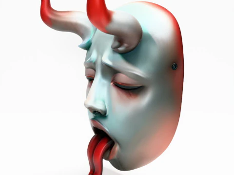 Stampa 3D Sucubo giapponese Caress Ahegao Tongue Giocattolo giapponese Modello 3D