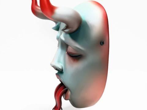 Stampa 3D Sucubo giapponese Caress Ahegao Tongue Giocattolo giapponese Modello 3D