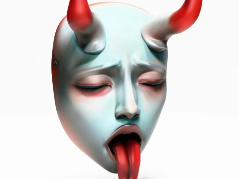 Stampa 3D Sucubo giapponese Caress Ahegao Tongue Giocattolo giapponese Modello 3D