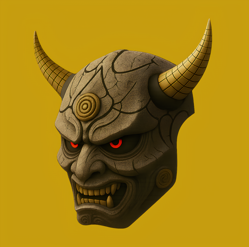 3D Printing Japanese Oni Black Horn Nipponese toy Modèle 3D .c4d .max .obj .3ds .fbx .stl .blend 