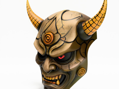 3D Printing Japanese Oni Black Horn Nipponese toy Modèle 3D