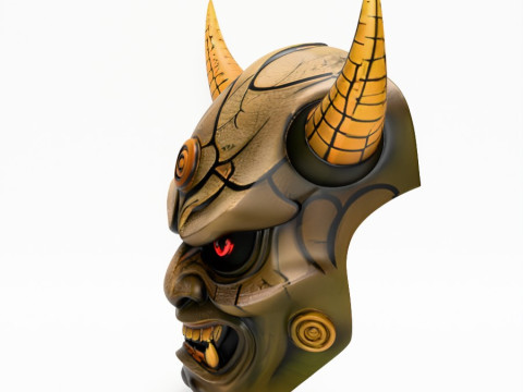 3D Printing Japanese Oni Black Horn Nipponese toy Modèle 3D