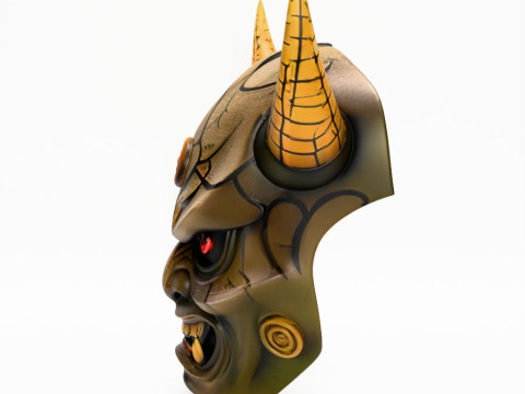 3D Printing Japanese Oni Black Horn Nipponese toy Modèle 3D