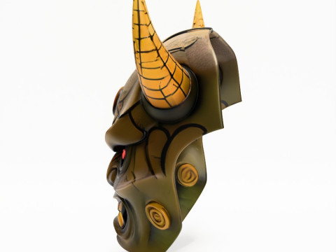 3D Printing Japanese Oni Black Horn Nipponese toy Modèle 3D
