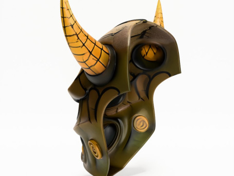 3D Printing Japanese Oni Black Horn Nipponese toy Modèle 3D
