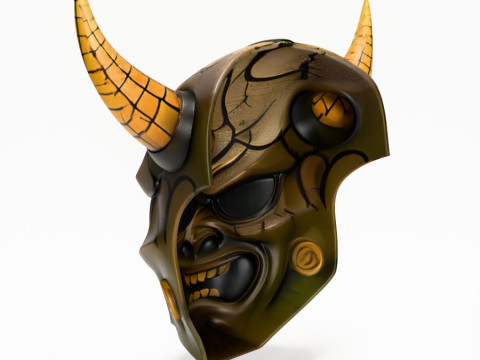 3D Printing Japanese Oni Black Horn Nipponese toy Modèle 3D