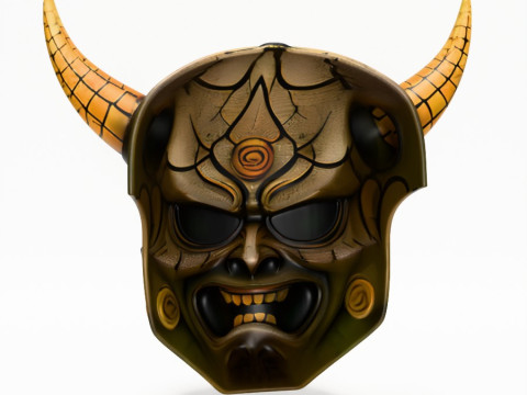 3D Printing Japanese Oni Black Horn Nipponese toy Modèle 3D