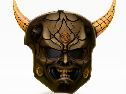 3D Printing Japanese Oni Black Horn Nipponese toy Modèle 3D