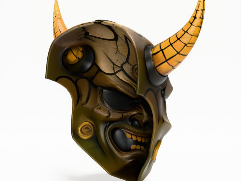 3D Printing Japanese Oni Black Horn Nipponese toy Modèle 3D