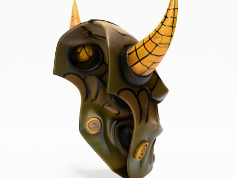 3D Printing Japanese Oni Black Horn Nipponese toy Modèle 3D