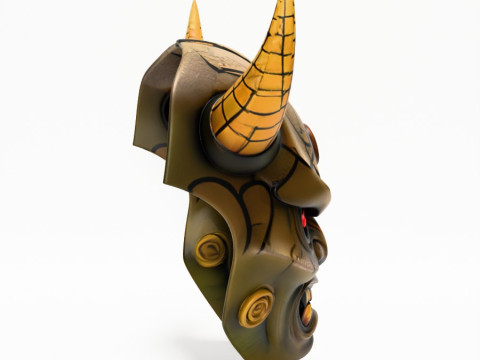 3D Printing Japanese Oni Black Horn Nipponese toy Modèle 3D