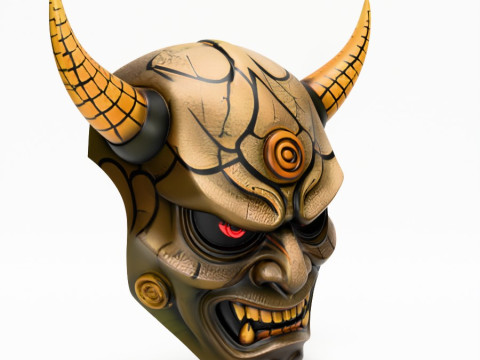 3D Printing Japanese Oni Black Horn Nipponese toy Modèle 3D