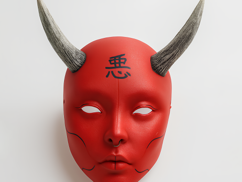 3D Printing Japanese Red Silence Oni aku Nipponese toy 3D Model
