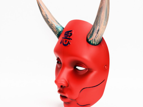 3D Printing Japanese Red Silence Oni aku Nipponese toy 3D 模型