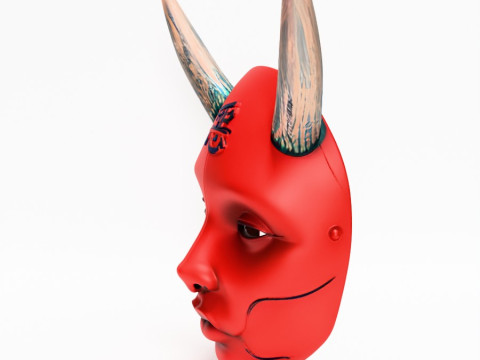 3D Printing Japanese Red Silence Oni aku Nipponese toy 3D 模型