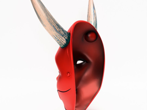 3D Printing Japanese Red Silence Oni aku Nipponese toy 3D 模型