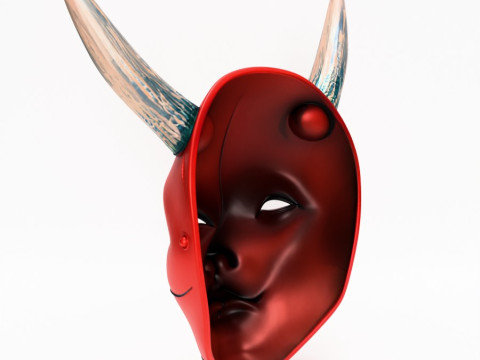 3D Printing Japanese Red Silence Oni aku Nipponese toy 3D 模型