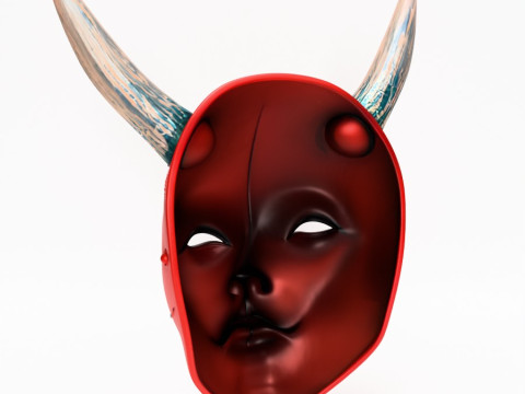 3D Printing Japanese Red Silence Oni aku Nipponese toy 3D 模型