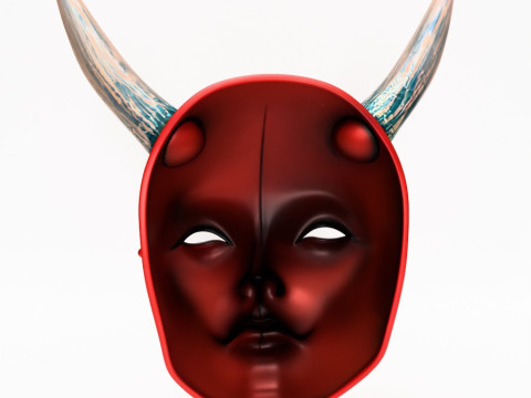 3D Printing Japanese Red Silence Oni aku Nipponese toy 3D 模型