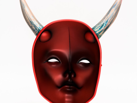 3D Printing Japanese Red Silence Oni aku Nipponese toy 3D 模型