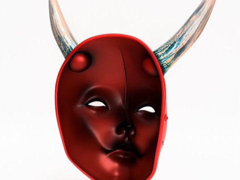 3D Printing Japanese Red Silence Oni aku Nipponese toy 3D 模型