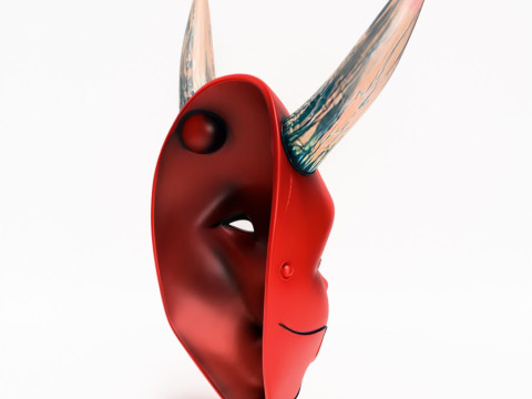 3D Printing Japanese Red Silence Oni aku Nipponese toy 3D 模型