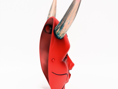 3D Printing Japanese Red Silence Oni aku Nipponese toy 3D 模型