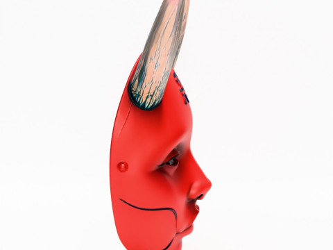 3D Printing Japanese Red Silence Oni aku Nipponese toy 3D 模型