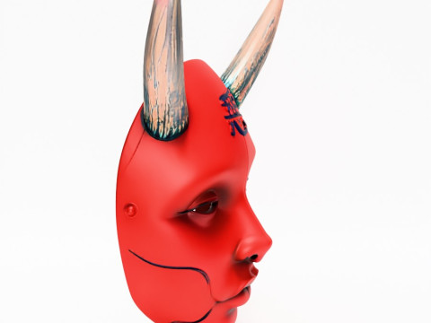 3D Printing Japanese Red Silence Oni aku Nipponese toy 3D 模型