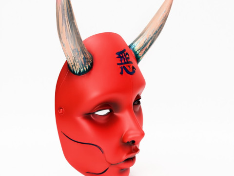 3D Printing Japanese Red Silence Oni aku Nipponese toy 3D 模型
