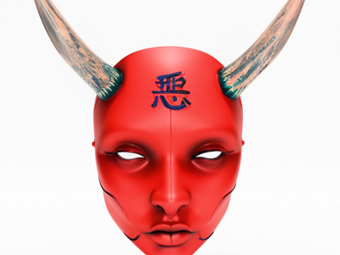 3D Printing Japanese Red Silence Oni aku Nipponese toy 3D 模型