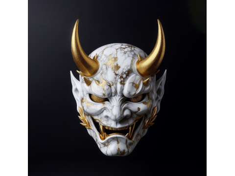3D Printing Japanese Imperial Golden Mask Nipponese toy 3D Model