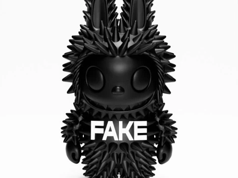 3D Printing Black Labubu FAKE Punk Grunge Thorn The Monsters toy 3D Model