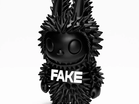 3D Printing Black Labubu FAKE Punk Grunge Thorn The Monsters toy 3D Model