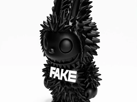3D Printing Black Labubu FAKE Punk Grunge Thorn The Monsters toy 3D Model