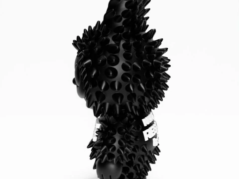 3D Printing Black Labubu FAKE Punk Grunge Thorn The Monsters toy 3D Model