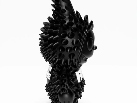 3D Printing Black Labubu FAKE Punk Grunge Thorn The Monsters toy 3D Model