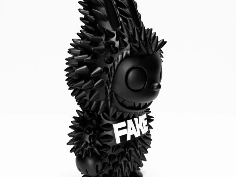 3D Printing Black Labubu FAKE Punk Grunge Thorn The Monsters toy 3D Model