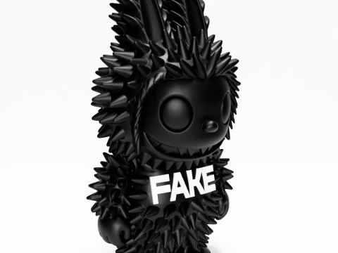 3D Printing Black Labubu FAKE Punk Grunge Thorn The Monsters toy 3D Model