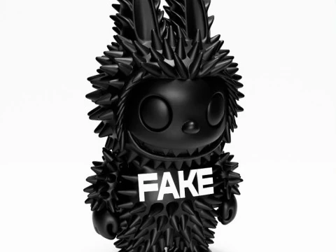 3D Printing Black Labubu FAKE Punk Grunge Thorn The Monsters toy 3D Model