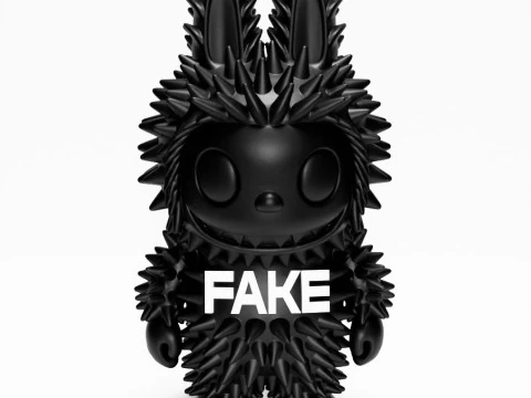 3D Printing Black Labubu FAKE Punk Grunge Thorn The Monsters toy 3D Model