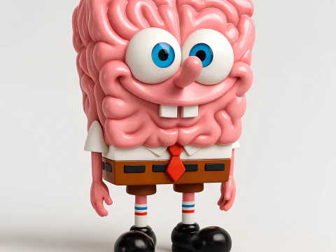 Juguete del cerebro del limo de Bob Esponja de la impresi&oacute;n 3D Modelo 3D