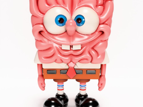 3D Printing SpongeBob SquarePants Slime Brain toy 3D 모델