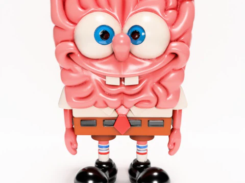 3D Printing SpongeBob SquarePants Slime Brain toy 3D Model